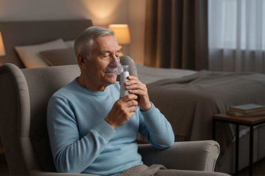 Leiser Inhalator für Senioren bei nächtlicher Anwendung