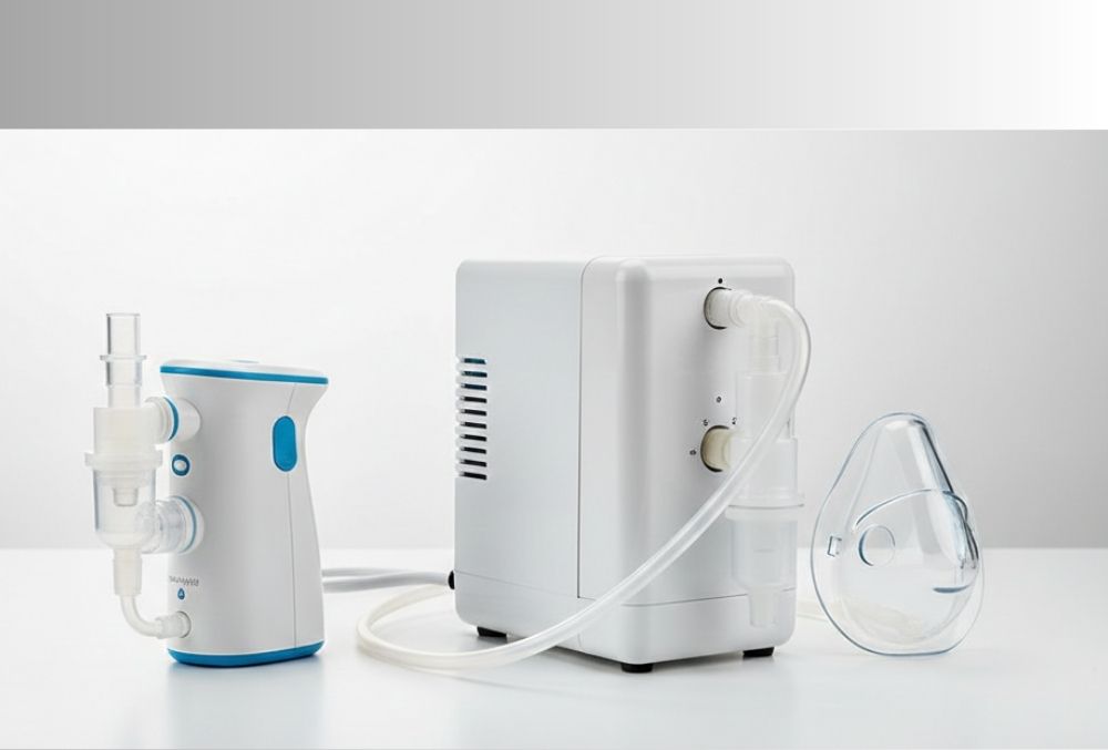 Vergleich zwischen leisem Mesh-Inhalator und lautem Kompressor-Inhalator
