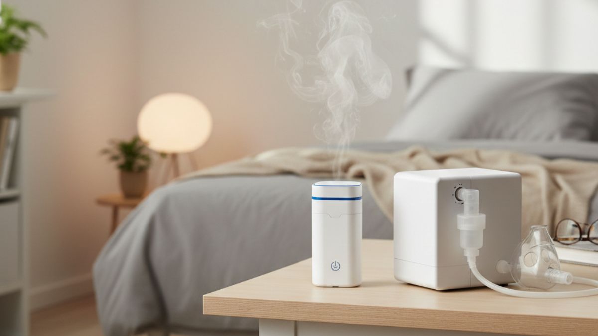 Leiser Inhalator für Senioren im ruhigen Wohnumfeld